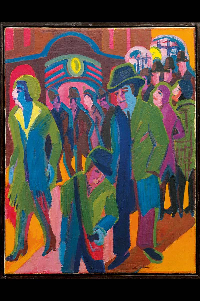 wilhelm hack museum street life Ernst Ludwig Kirchner Straße mit Passanten bei Nachtbeleuchtung wilhelm hack museum street life Ernst Ludwig Kirchner Straße mit Passanten bei Nachtbeleuchtung